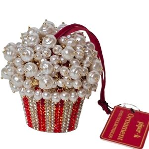 Piper K Red White Bling Popcorn Ornament 2025 Collection Nwt